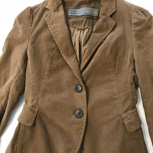 Zara basic corduroy brown blazer/jacket size XS